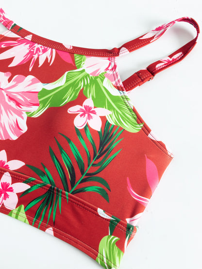 Floral Printed Three Piece Swimwear