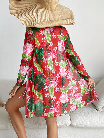 Floral Printed Three Piece Swimwear