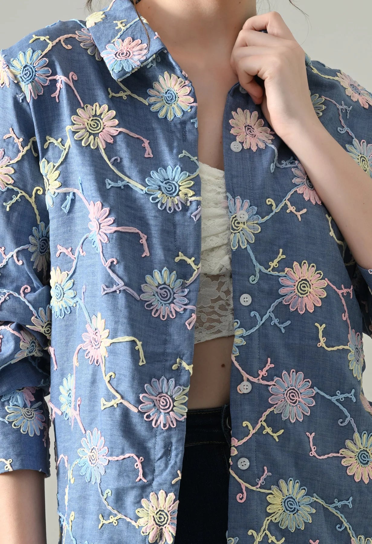 Meadow Bloom Embroidered Shirt