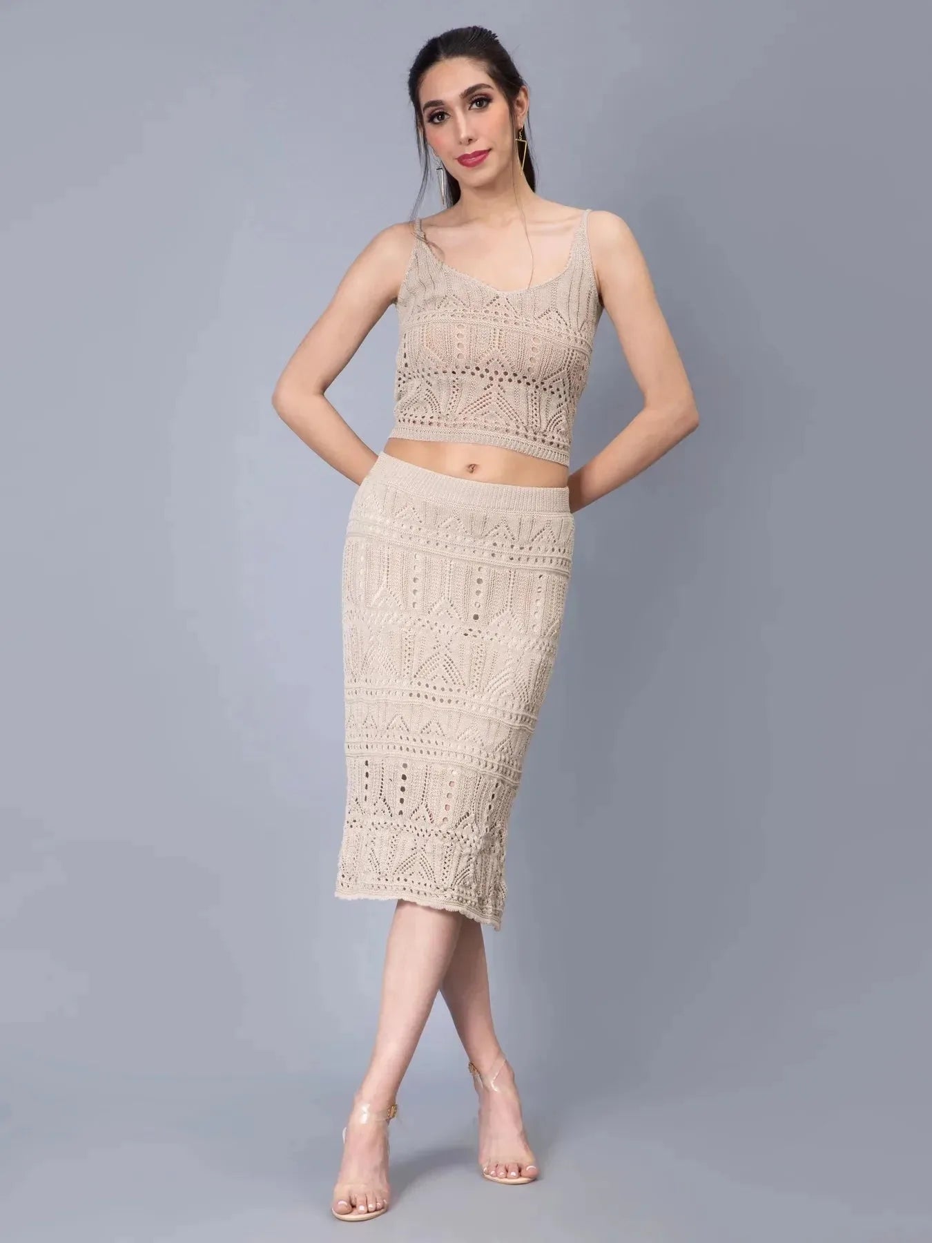 Crochet Cami and Skirt Two Piece set