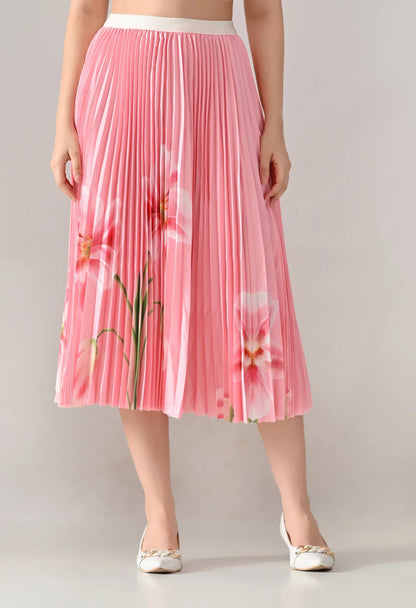 Floral Printed Pleated Two-Piece Set