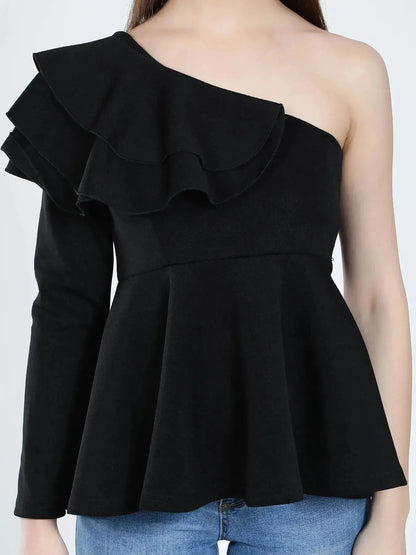 Off-Shoulder Peplum Blouse