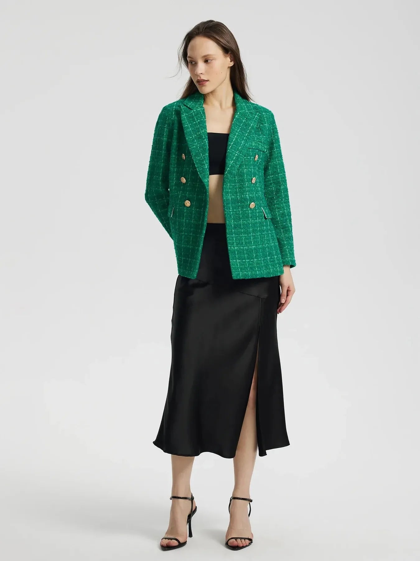 Plaid Tweed Blazer
