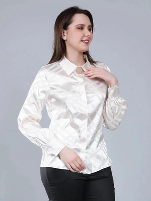 Geometrical Texture Satin Shirt