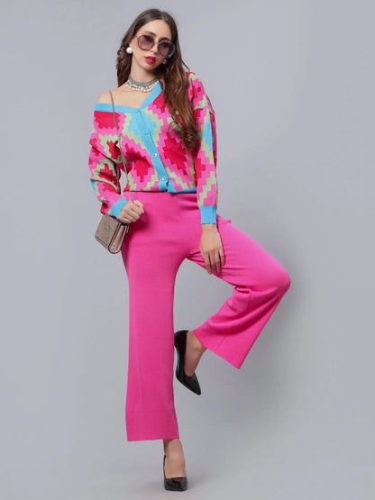 Knitted Cardigan Pant Two-Piece Set