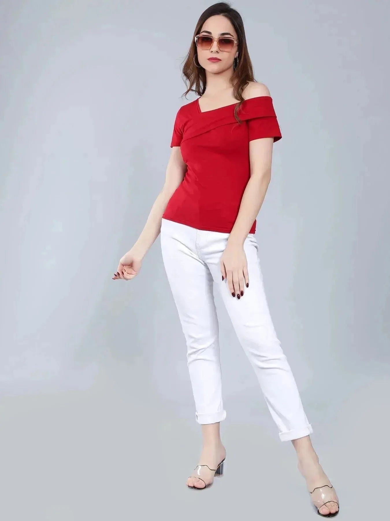 Asymmetric Neck T-Shirt