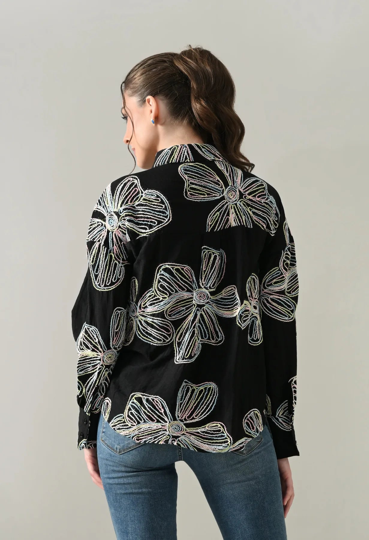 Floral Melody Embroidered Shirt