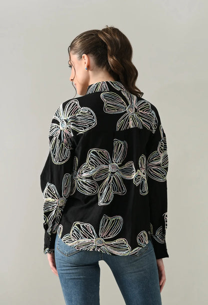 Floral Melody Embroidered Shirt