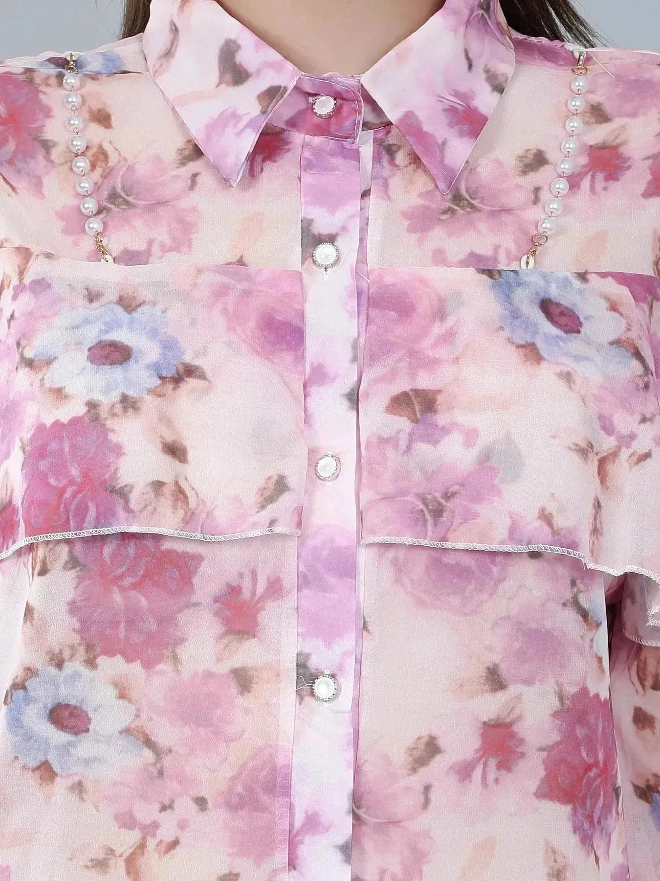 Ruffle Floral Shirt