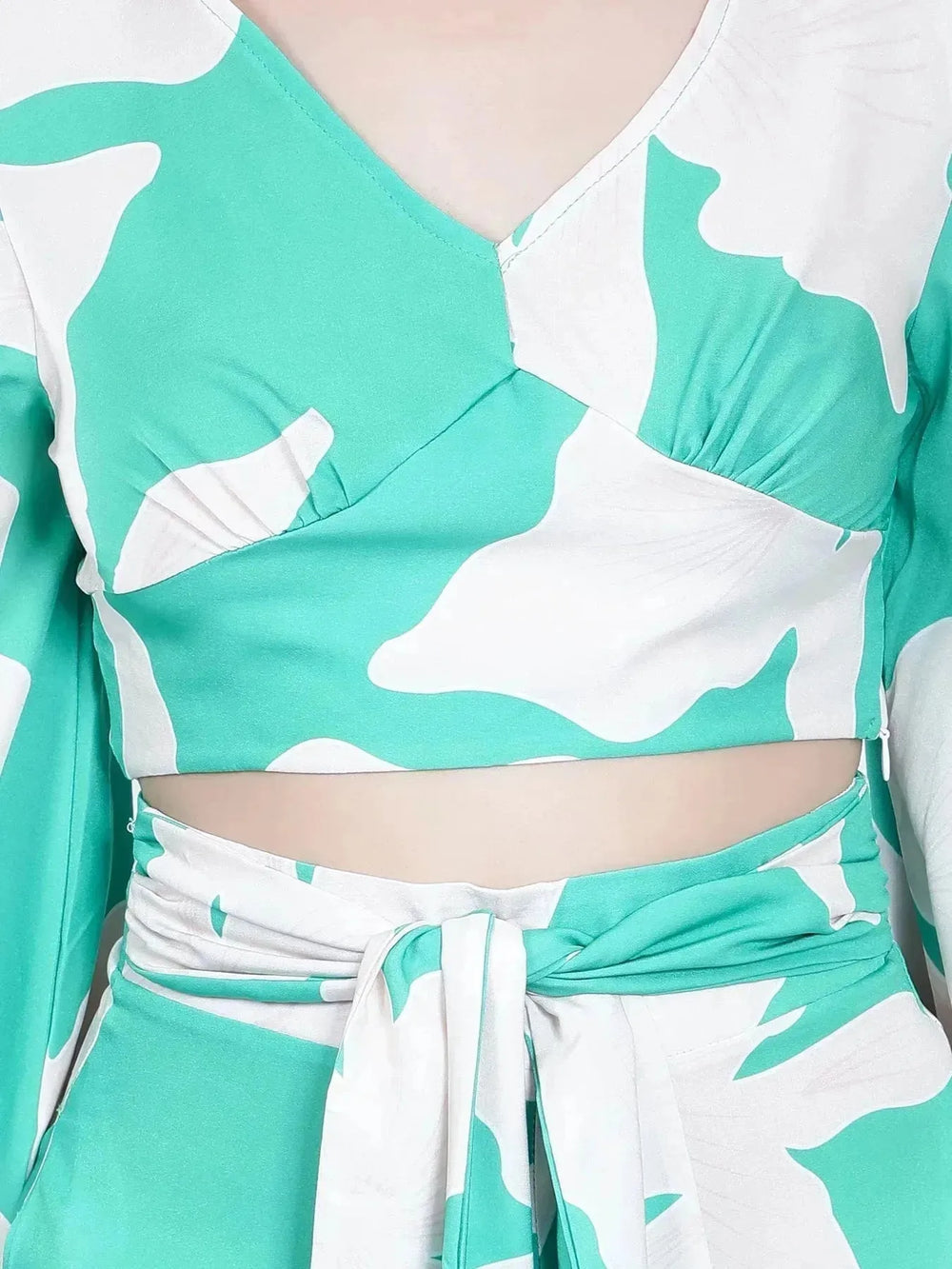 Belted Floral Two-Piece Set