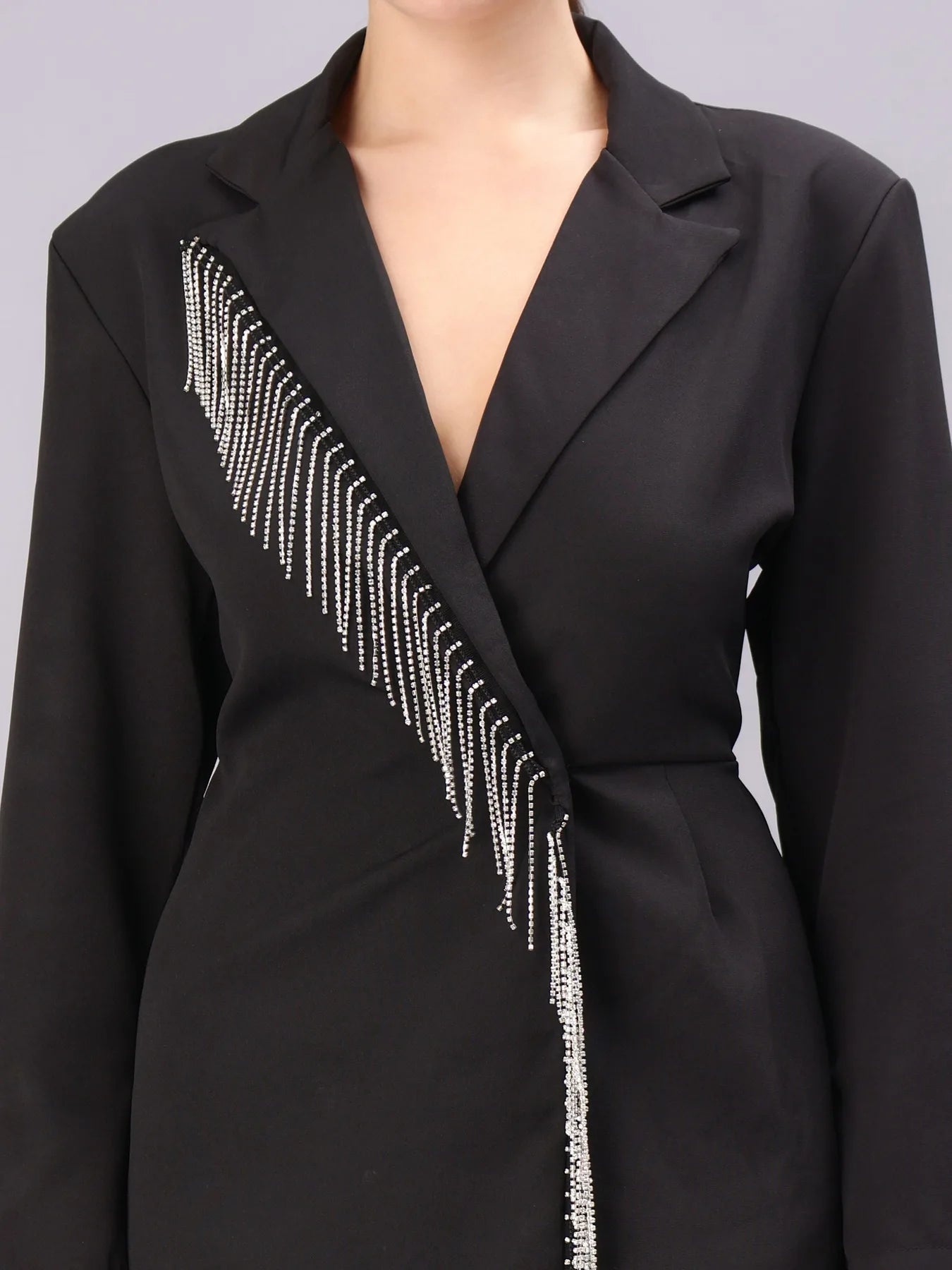 Rhinestone Fringes Romper