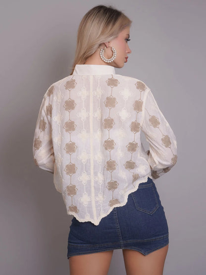 Chain Stitch Embroidered Shirt