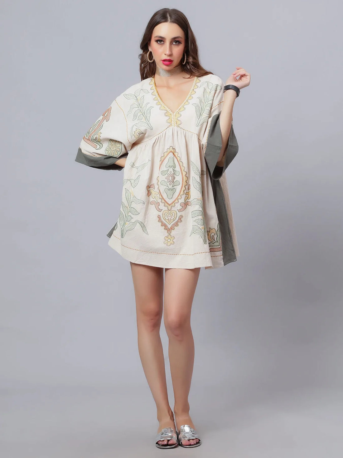Embroidered Short Cover-Up
