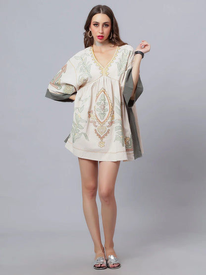 Embroidered Short Cover-Up