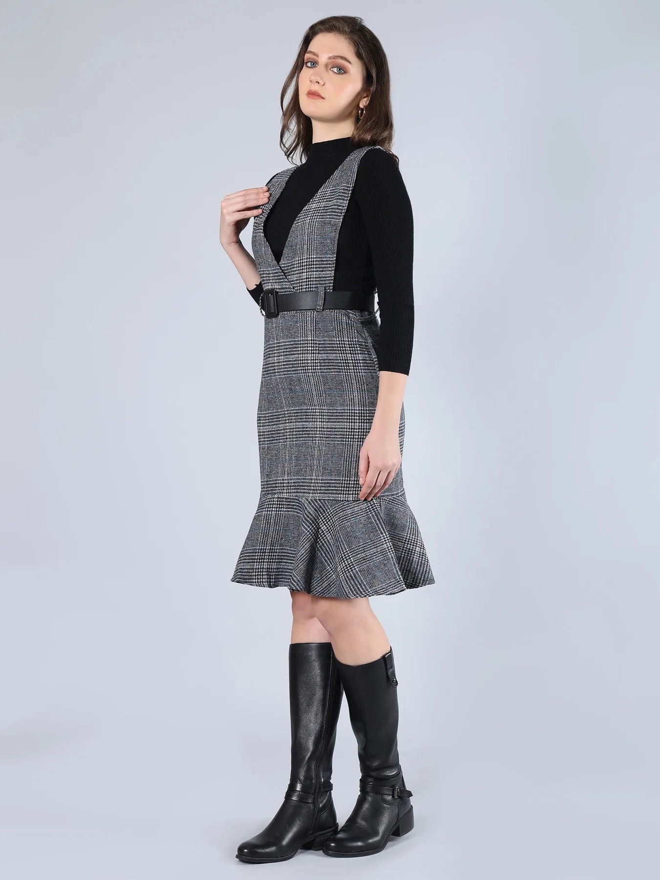 Plaid Winter Midi Dress