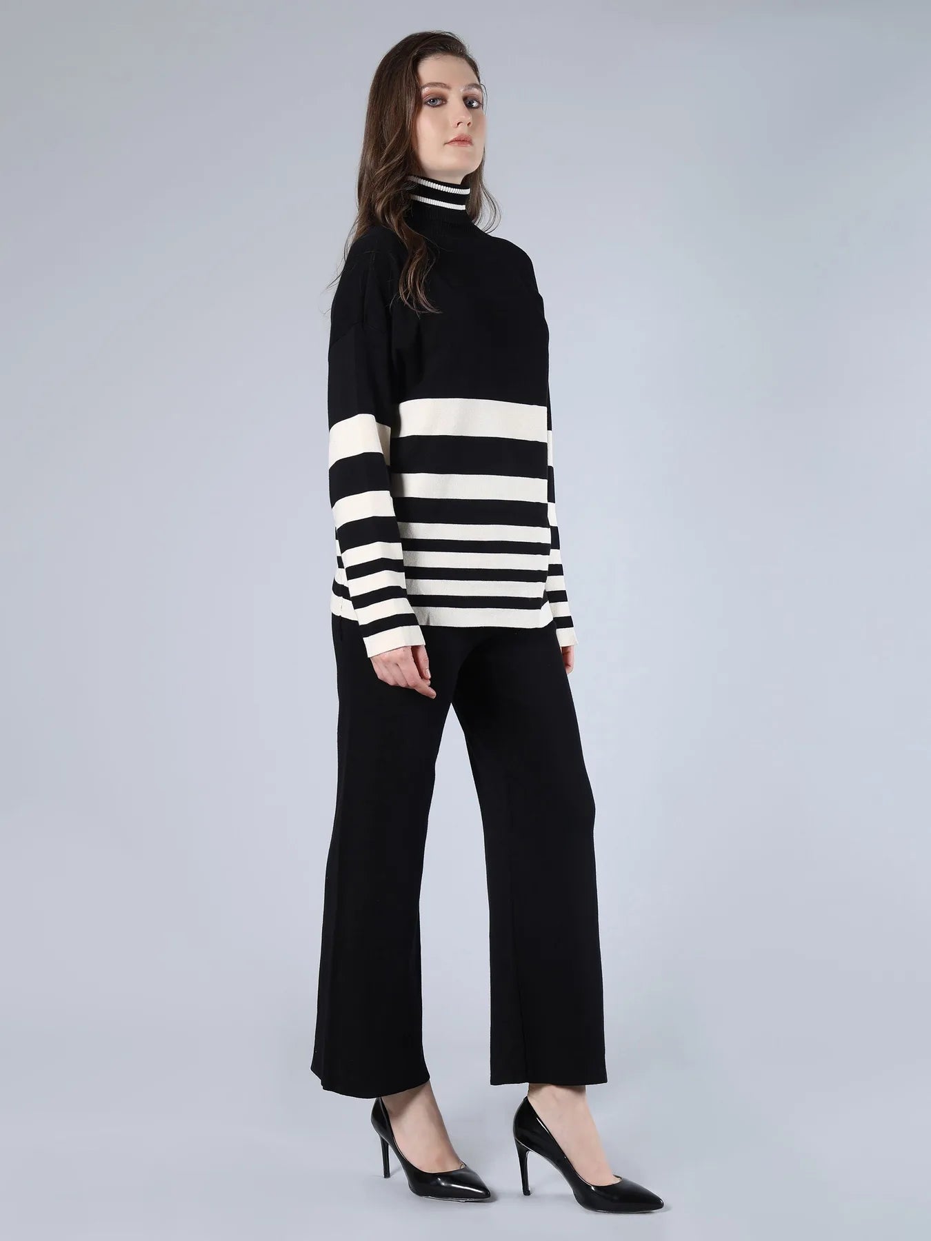 Striped Knitted Two Piece Set