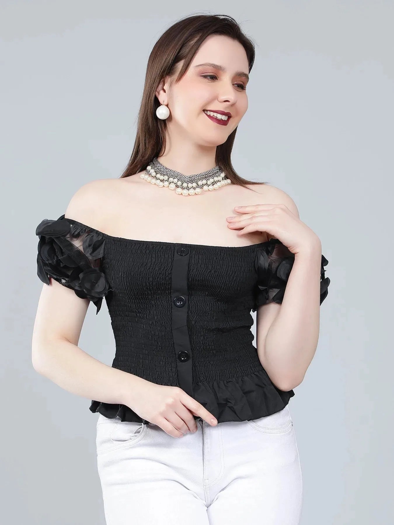 Puff Sleeve Bodycon Top