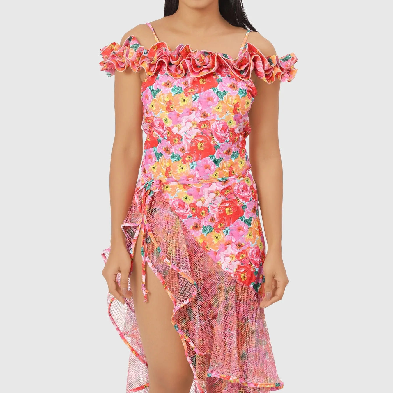 Ruffle Monokini With Sarong