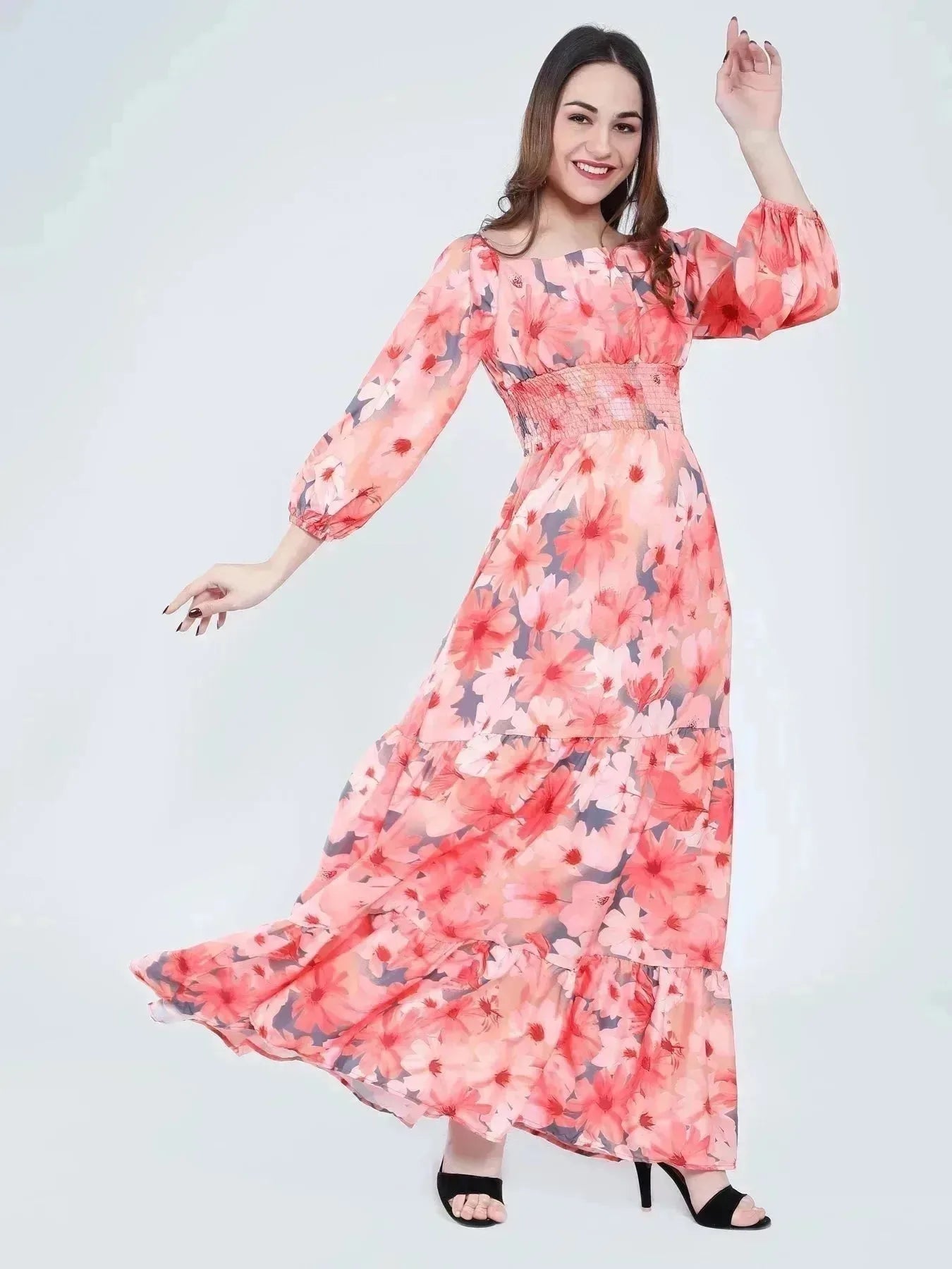 Floral Tier Maxi Dress