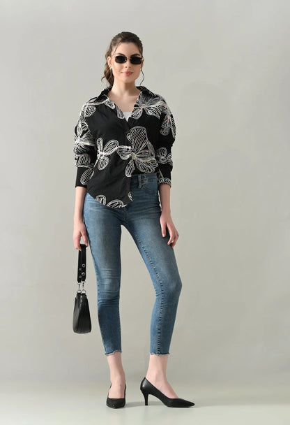 Floral Melody Embroidered Shirt