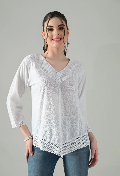 Sweetheart Bloom Embroidered Top