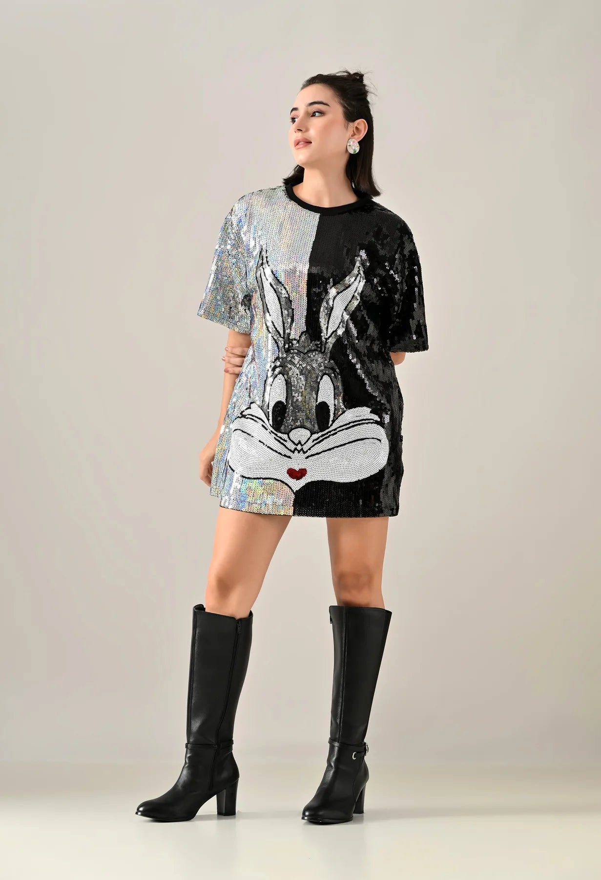 Bunny Colorblock Sequence Dress