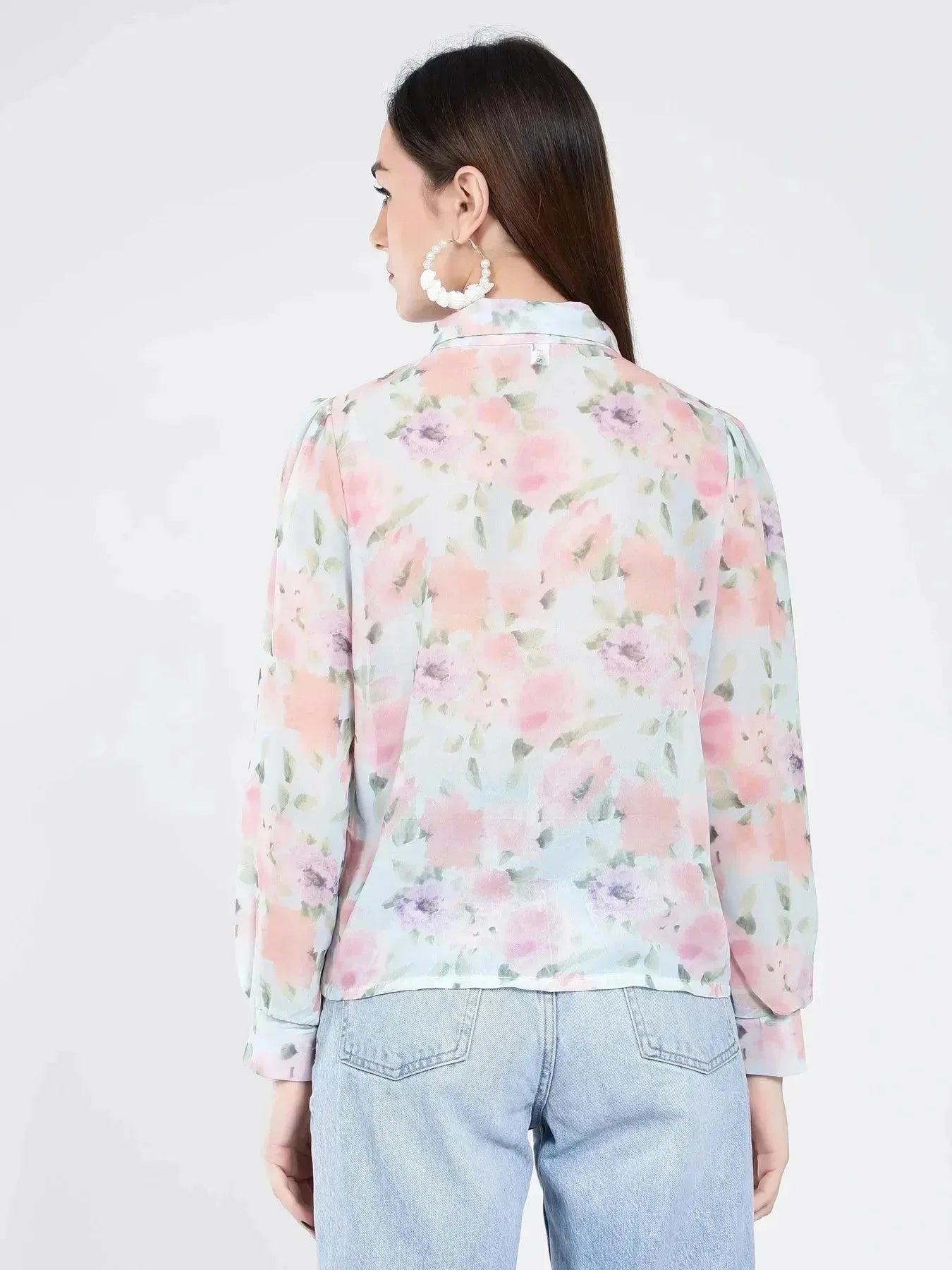 Ruffle Floral Shirt