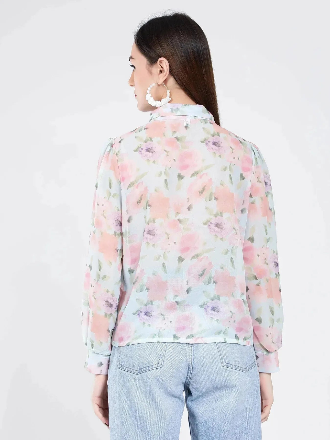 Ruffle Floral Shirt