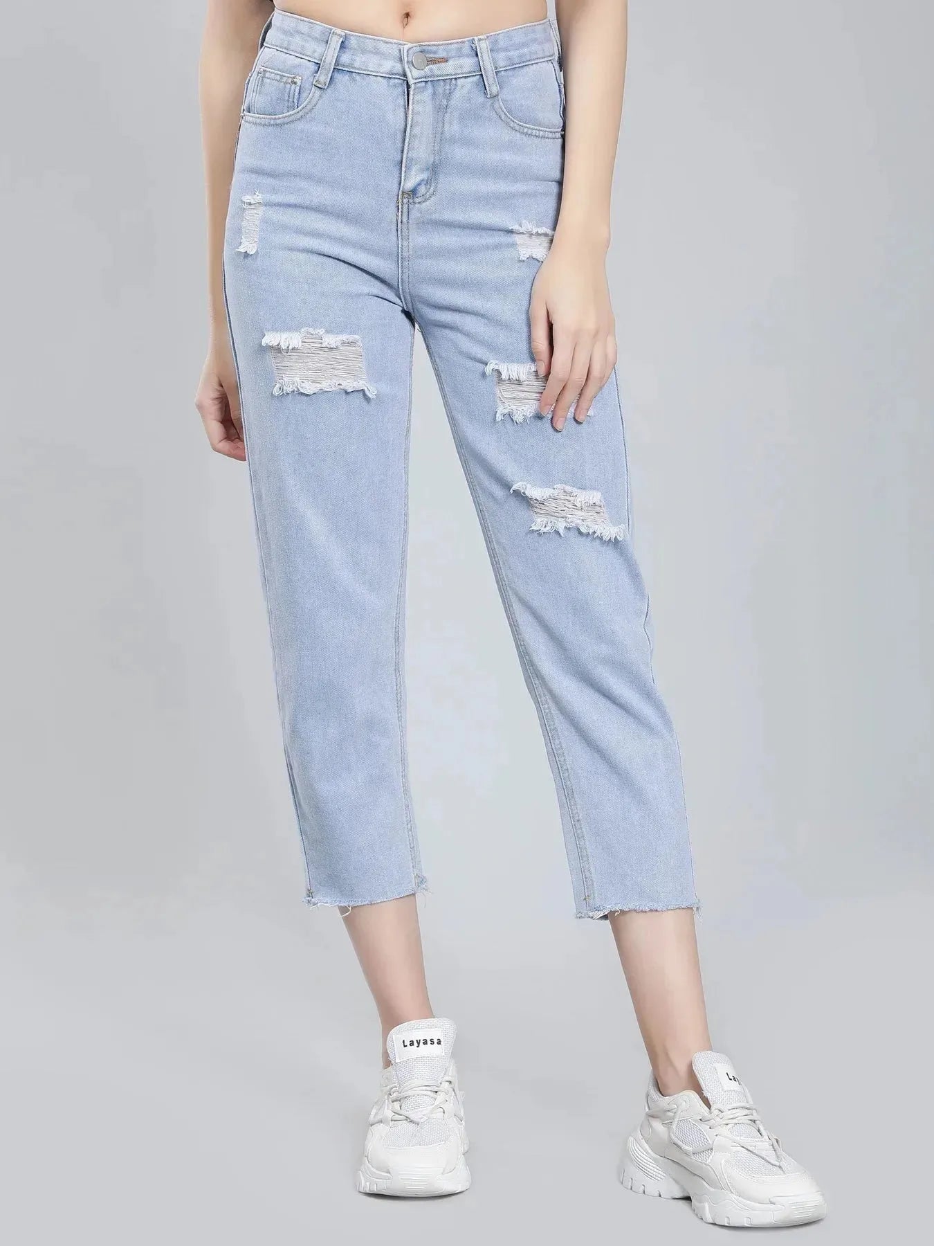 Ripped Crop Jeans