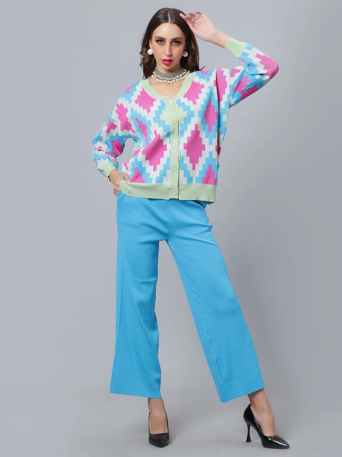 Knitted Cardigan Pant Two-Piece Set