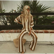 Crochet Striped Two Piece Set