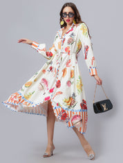 Tropical Fruit Printed Midi Dress