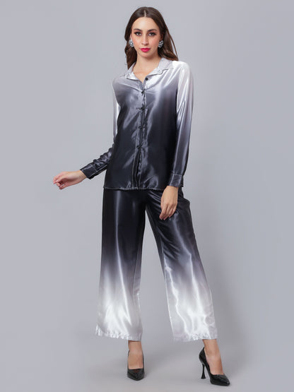 Gradient Satin Two-Piece Set