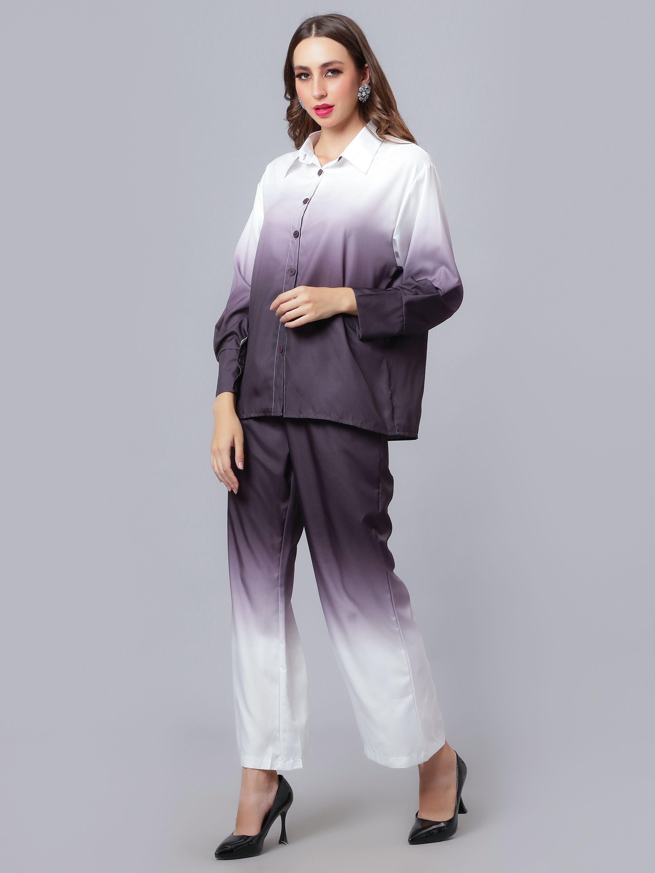 Gradient Brown Two-Piece Set