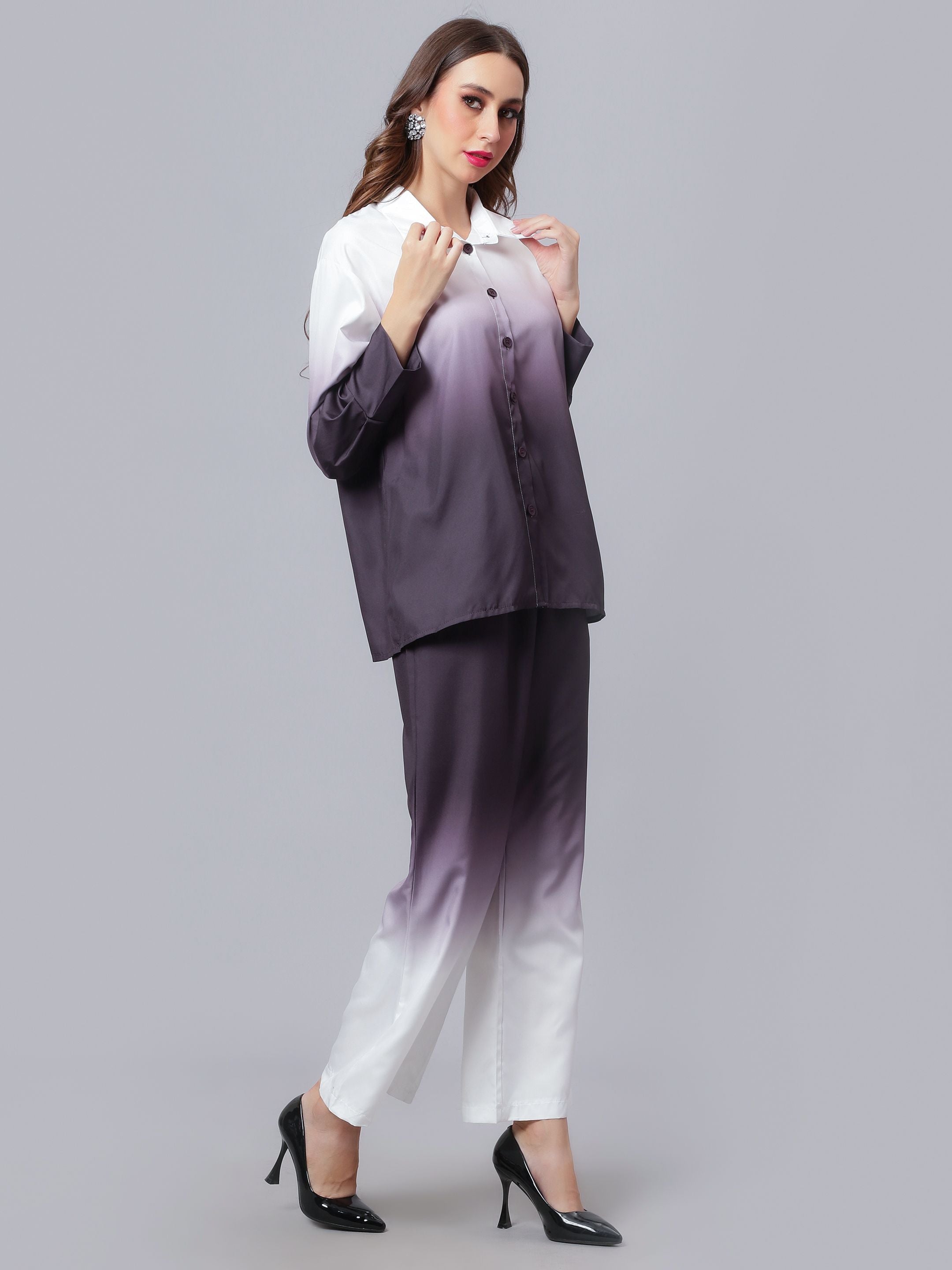 Gradient Brown Two-Piece Set