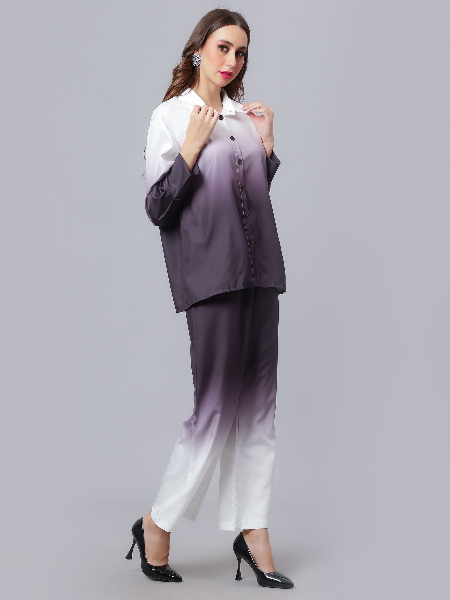 Gradient Brown Two-Piece Set