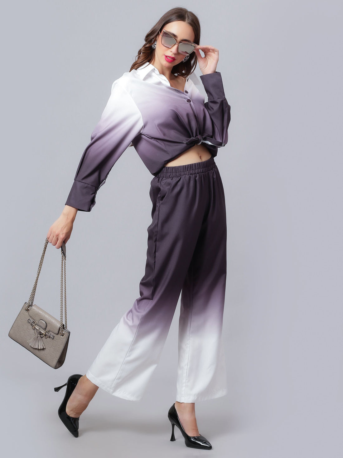 Gradient Brown Two-Piece Set