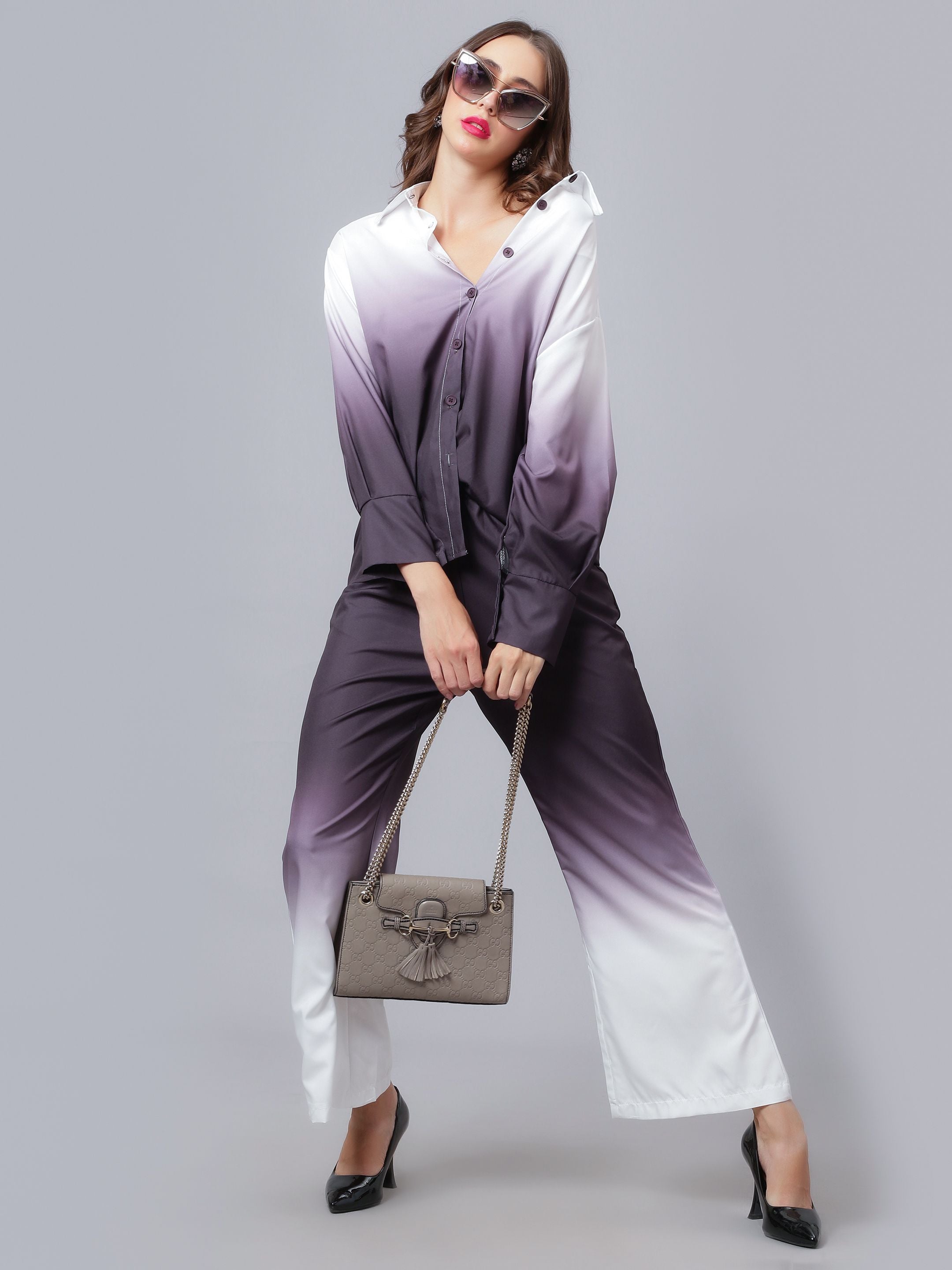 Gradient Brown Two-Piece Set