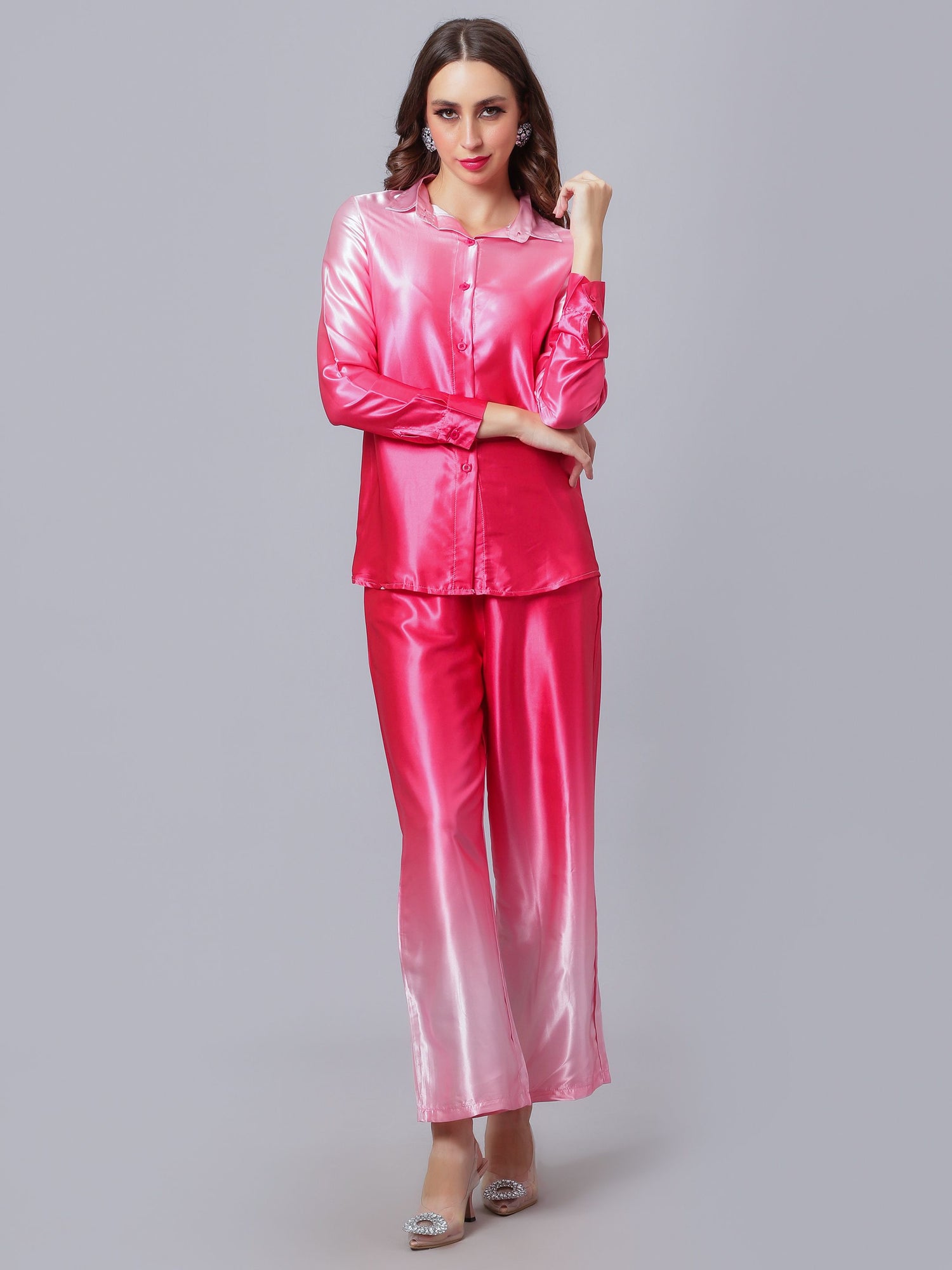 Gradient Satin Two-Piece Set