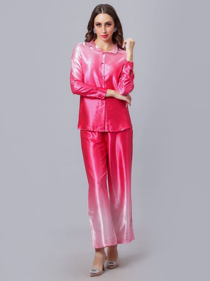 Gradient Satin Two-Piece Set