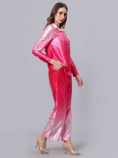 Gradient Satin Two-Piece Set