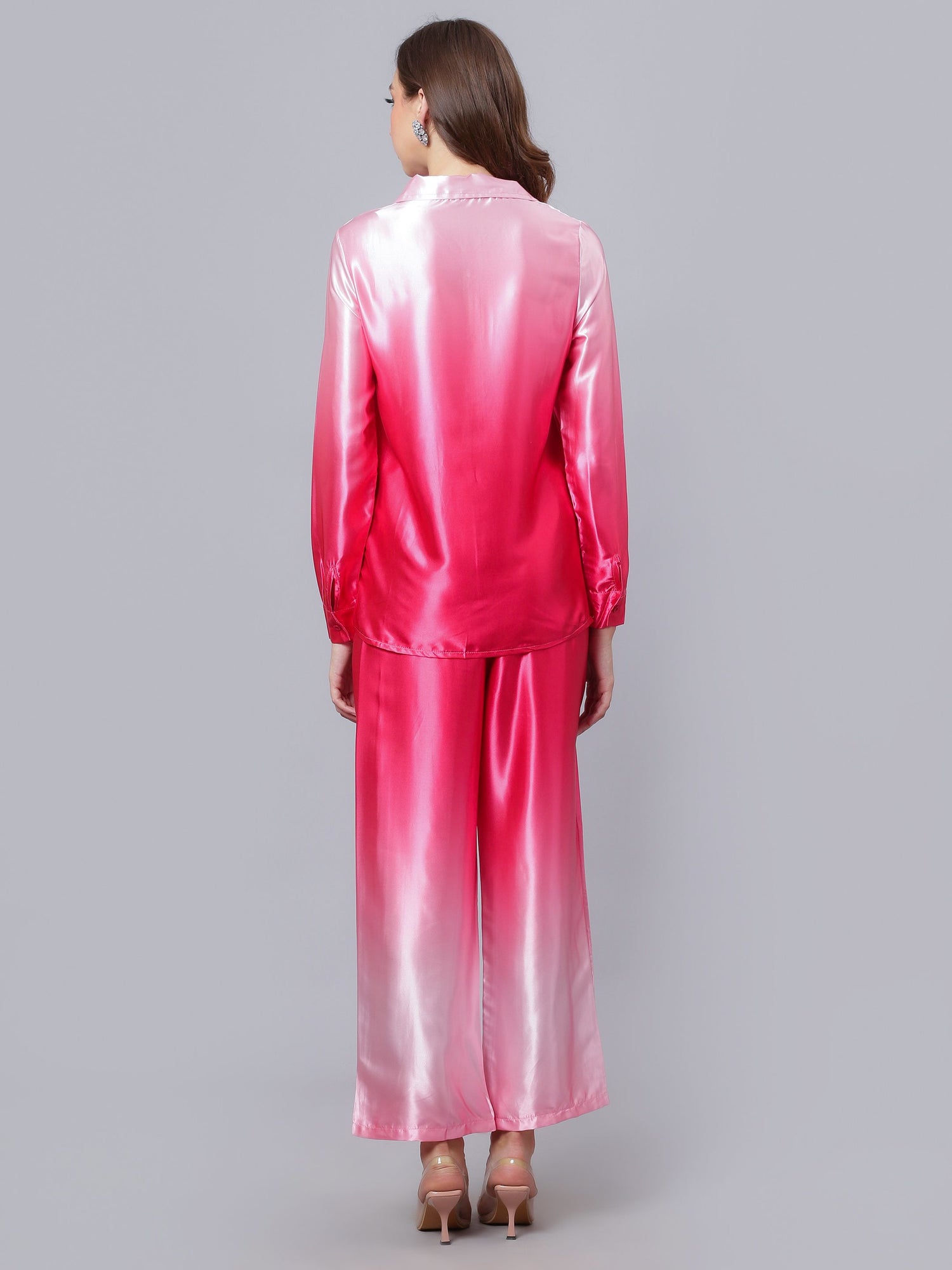 Gradient Satin Two-Piece Set