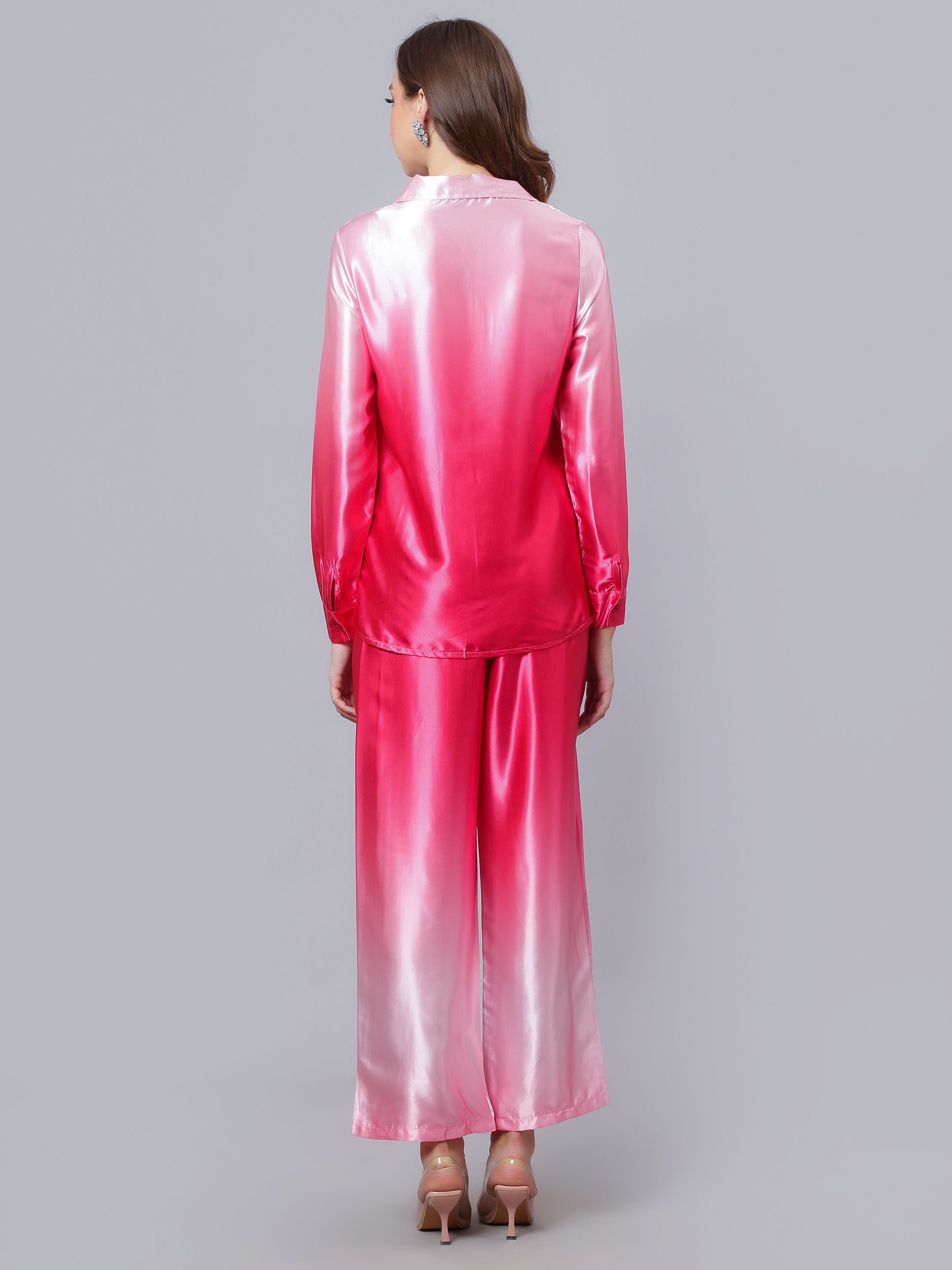 Gradient Satin Two-Piece Set