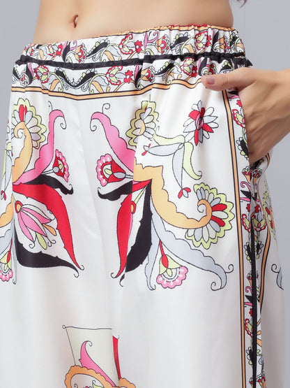 Geometric Floral Pattern Two-Piece Set