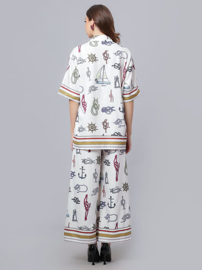 Sail Away Printed Two-Piece Set