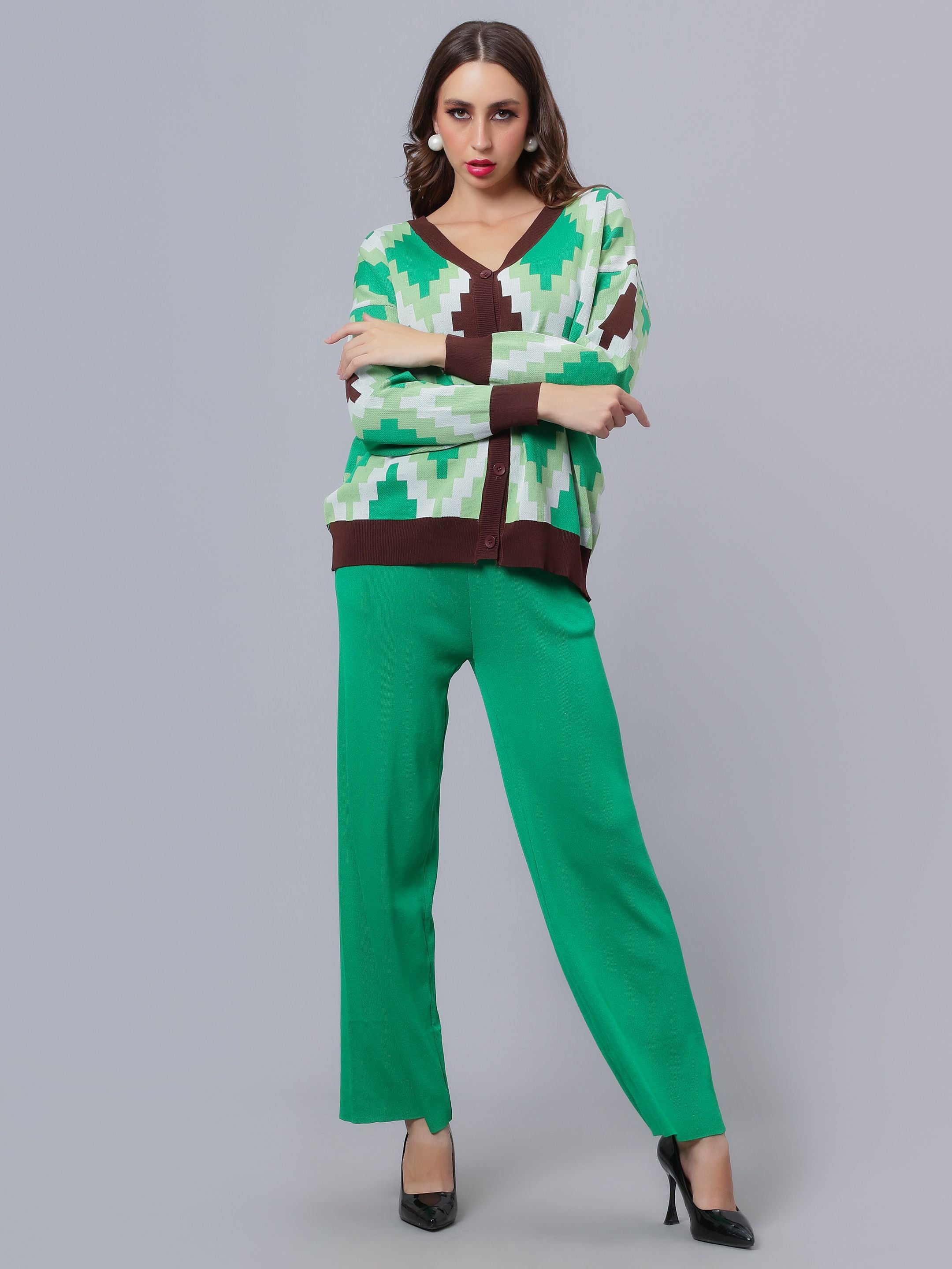 Knitted Cardigan Pant Two-Piece Set