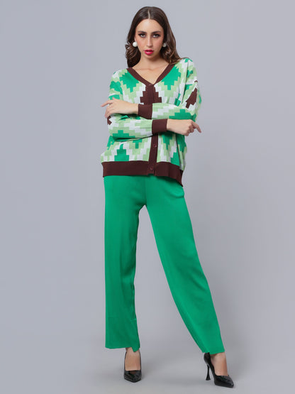 Knitted Cardigan Pant Two-Piece Set