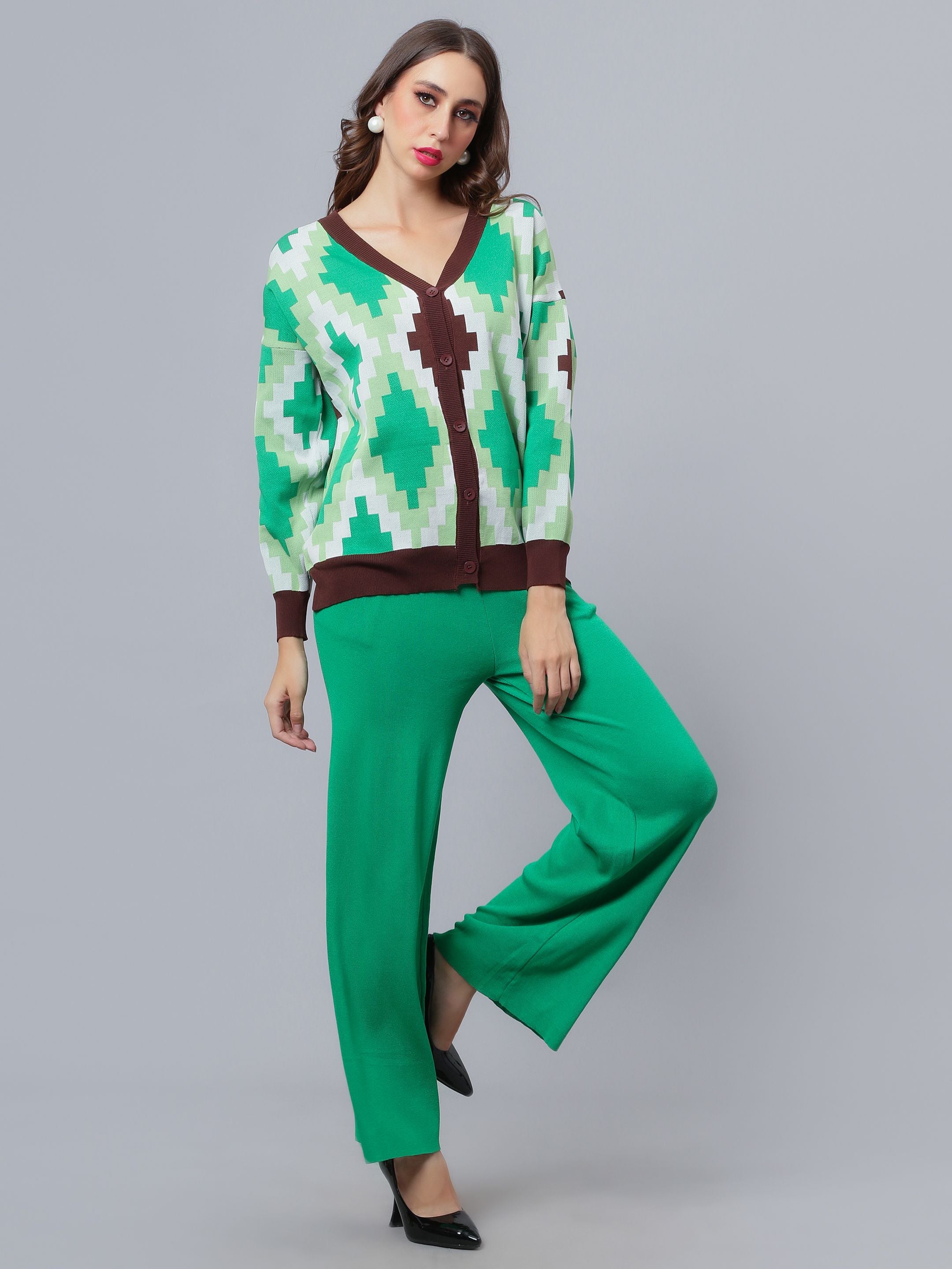 Knitted Cardigan Pant Two-Piece Set