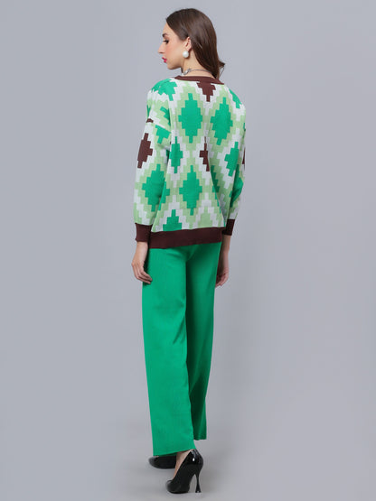 Knitted Cardigan Pant Two-Piece Set