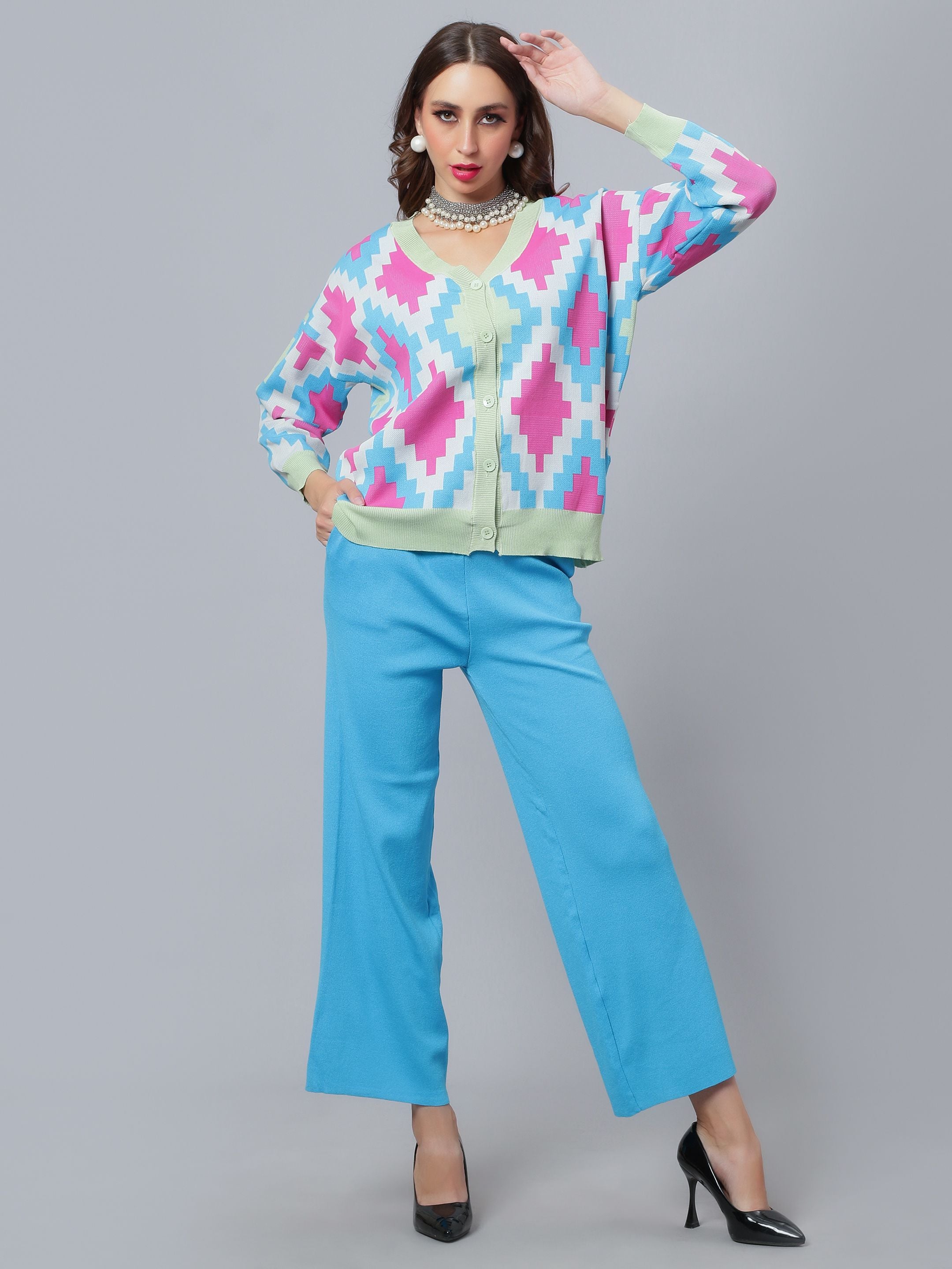 Knitted Cardigan Pant Two-Piece Set